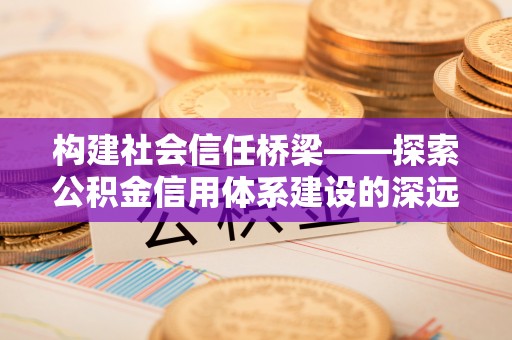 遂平构建社会信任桥梁——探索公积金信用体系建设的深远意义