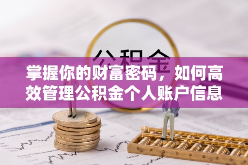 遂平掌握你的财富密码，如何高效管理公积金个人账户信息