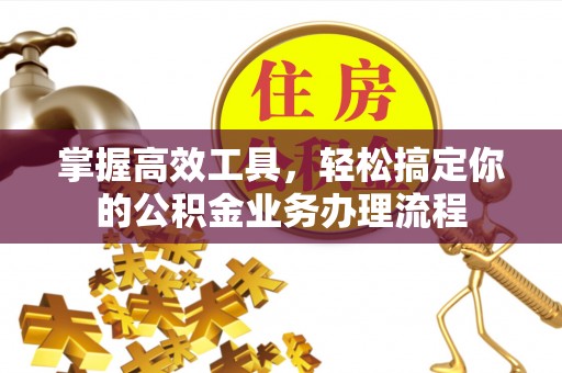 遂平掌握高效工具，轻松搞定你的公积金业务办理流程